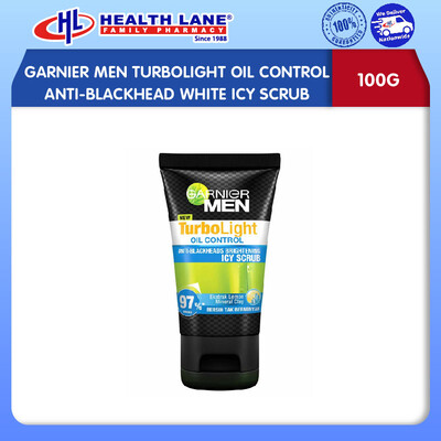GARNIER MEN TURBOLIGHT OIL CONTROL ANTI-BLACKHEAD WHITE ICY SCRUB (100G)